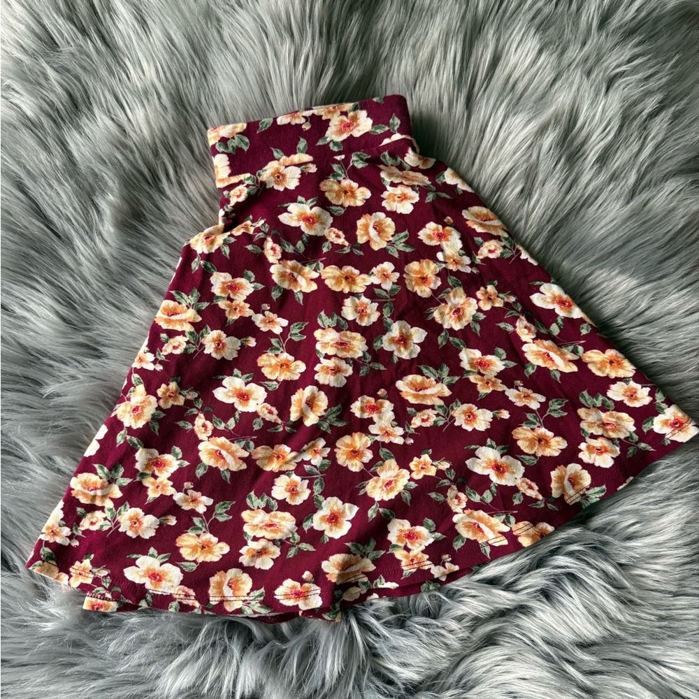 Floral Burgundy Skirt